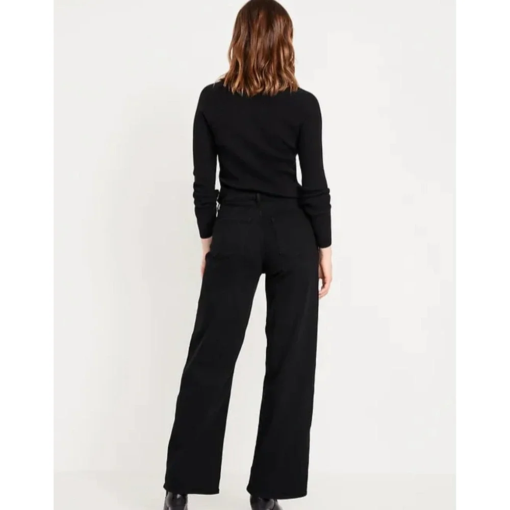Old Navy High-Rise Wow Wide Leg Jeans Black Size 10 Denim Pants